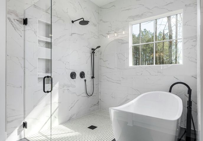 Custom shower and tub combo