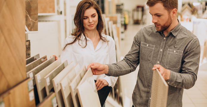 couple shopping for remodel materials